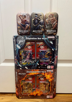 NEW-One Piece TCG Lot-Illustration Box Vol. 5 & 6-Tin Pack Set Vol. 2-Sealed - Image 1