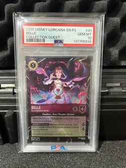 Belle Mystic 41/P3 Lorcana Card Disney Promo 2025 Fabled Collection Quest PSA 10 - Image 1