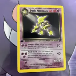 Dark Alakazam 1st Edition Holo 1/82 Team Rocket Pokemon Card LP Vintage WOTC - Image 1