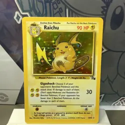 Pokemon TCG Raichu Fossil Holo Rare Card 14/62 LP - Image 1