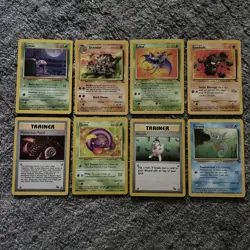 Vintage Pokemon Cards Fossil Set Lot 8 Cards MP - Image 1