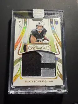 2024 Panini Flawless Brock Bowers Gold /25 Rookie Patch🔥Sealed Raiders - Image 1