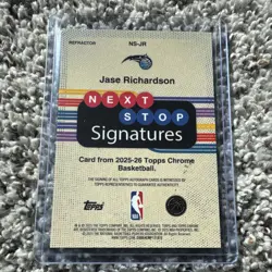 Topps Chrome 2025-26 Jase Richardson Orlando Magic Auto RC Refractor NS-JR - Image 2