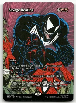 Savage Beating (Borderless) #26 (NM) Marvel Universe Eternal-Legal MAR Magic MTG - Image 1
