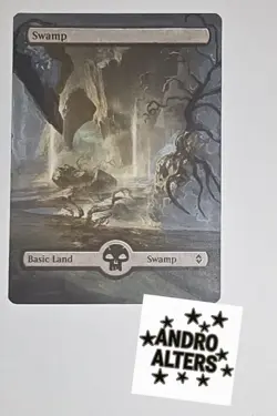 Swamp Full Art Altered Art Hand Painted MTG Magic the Gathering Ooak Bfz 262 - Image 1