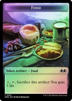 Magic The Gathering MTG FOOD // BEAST TOKEN FOIL Wilds of Eldraine NM Near Mint - Image 1