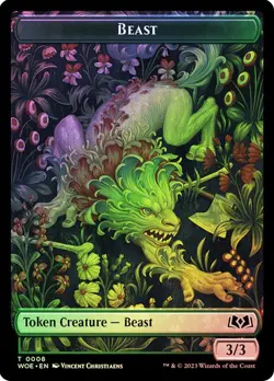 Magic The Gathering MTG FOOD // BEAST TOKEN FOIL Wilds of Eldraine NM Near Mint - Image 2