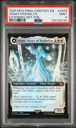 2025 Magic The Gathering Final Fantasy #0434 Venat/Hydaelyn PSA9 - Image 1