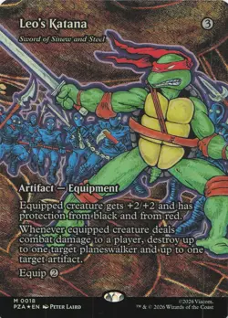 Leo's Katana - Sword of Sinew and Steel (Borderless) 18 Teenage Mutant Foil LP - Image 1