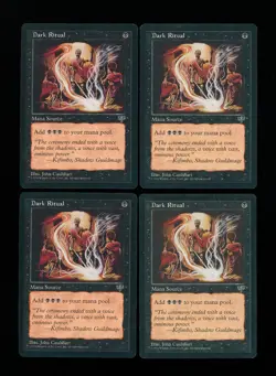 MTG Wasteland PLAGUEBEARER 4x Dark Ritual MONO-BLACK Premodern NM - PLAYED - Image 3