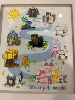 Disney Pin Trading Event Fairy Tails “it’s A Pets World” Framed Pin Set - Image 3