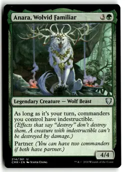 Anara, Wolvid Familiar Lightly Played 214 Commander Legends Magic: The Gathering - Image 1