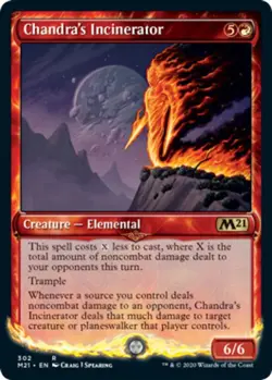 MTG Chandra's Incinerator - Foil - Showcase, Core Set 2021, Lightly Played, Engl - Image 1