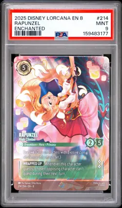 2025 DISNEY LORCANA EN 8-REIGN OF JAFAR ENCHANTED RAPUNZEL - HIGH CLIMBER PSA 9 - Image 1