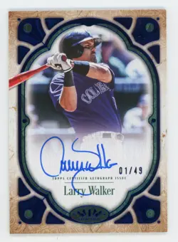 2026 Topps Tier One Autograph Blue Larry Walker Auto #1/49 READ - Image 1