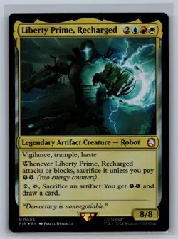 Magic MTG Universes Beyond: Fallout Liberty Prime, Recharged #0005 Foil TCG CCG - Image 1