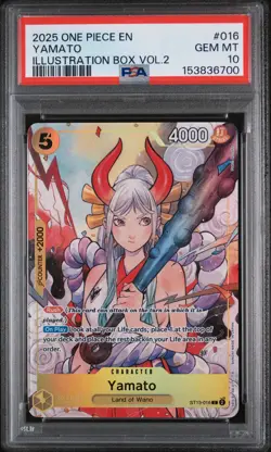 2025 ONE PIECE PROMOS ILLUSTRATION BOX VOL.2 #016 YAMATO PSA 10 - Image 1