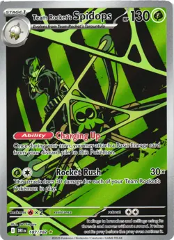 TEAM ROCKET'S SPIDOPS 187/182 DESTINED RIVALS POKEMON HOLO NM/M - Image 2