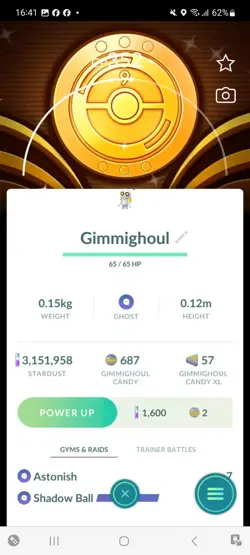 Pokemon Go Shiny Gimmighoul ( Background) - Image 1