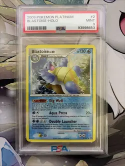 2009 Pokemon Blastoise Holo 2/127 PSA 9 (Platinum) - Image 1