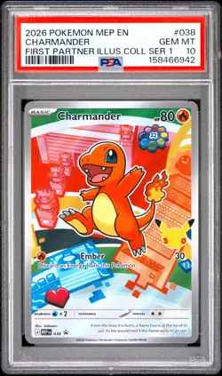 2026 POKEMON MEP EN-ME BLACK STAR PROMO #038 CHARMANDER PSA 10 - Image 1