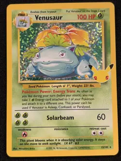 Pokemon TCG Venusaur 15/102 Celebrations: Classic Collection Holo - Image 1