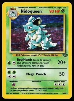 Nidoqueen 7/64 Unlimited Holo Rare Jungle Pokemon Card - Image 1