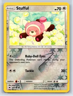 Stufful 110/147 Common Burning Shadows Pokemon Reverse Holo Lightly Played - Image 1