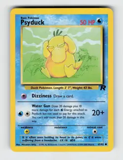 Psyduck 65/82 Unlimited Common Team Rocket Pokemon 2000 Lightly Played - Image 1