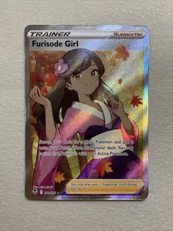 Pokemon TCG Furisode Girl (Full Art) Silver Tempest 190/195 Holo Ultra Rare NM/M - Image 1