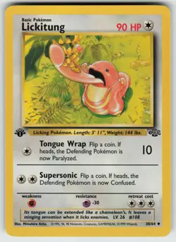 Pokemon Lickitung Uncommon 1st Edition Jungle 38/64 NM - Image 1
