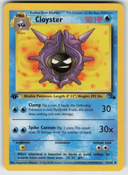Pokemon Cloyster Uncommon 1st Edition Fossil 32/62 NM - Image 1