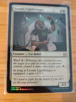 MTG Leonin Lightbringer (FOIL) 020 Phyrexia: All Will Be One M/NM Free UK P&P - Image 1