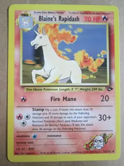 Blaine's Rapidash - 33/132 - Uncommon WOTC TCG—Gym Challenge Set Pokemon Card - Image 1