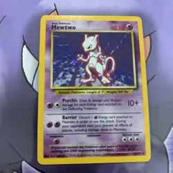 Pokemon Mewtwo 10/102 Holo Rare Base Set Shadowless MP-HP - Image 1