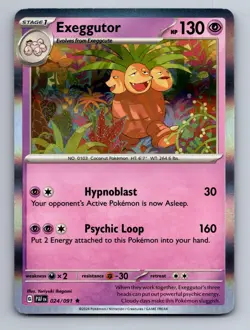 Exeggutor 024/091 Rare Paldean Fates Pokemon Near Mint Holo - Image 1