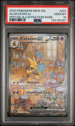 2023 POKEMON MEW EN-151 SPECIAL ILLUSTRATION RARE #201 ALAKAZAM EX PSA 10 - Image 1