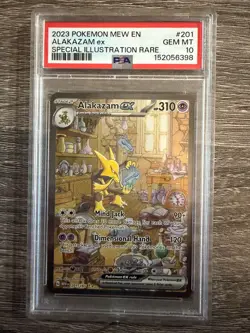 2023 POKEMON MEW-EN 151 ALAKAZAM EX 201/165 SPECIAL ILLUSTRATION RARE SIR PSA 10 - Image 1