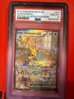 2023 POKEMON MEW EN-151 SPECIAL ILLUSTRATION RARE #201 ALAKAZAM EX PSA 10 - Image 1