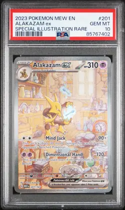 2023 POKEMON MEW EN-151 SPECIAL ILLUSTRATION RARE #201 ALAKAZAM EX PSA 10 - Image 1