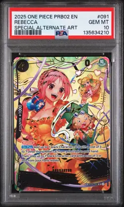 2025 ONE PIECE PRB02 EN #091 Rebecca SP PSA 10 Special Alternate Art - Image 1