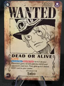 Sabo OP13-120 SEC Wanted Poster SP Alt Art One Piece TCG Carrying On His Will NM - Image 1