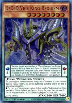 D/D/D Vice King Requiem GFP2-EN002 Ultra Rare 1st Edition Yugioh Card Near Mint - Image 1