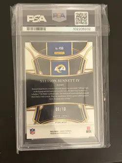2023 Panini Select Stetson Bennett IV #55 Gold Disco /10 RC PSA 9 Rookie - Image 3