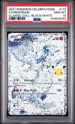 Gem Mint PSA 10 Reshiram 113/114 Pokemon Celebrations 2021 - Image 2