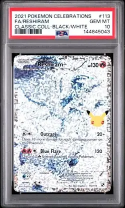 Gem Mint PSA 10 Reshiram 113/114 Pokemon Celebrations 2021 - Image 3