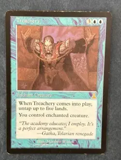 MTG URZA'S DESTINY TREACHERY MAGIC THE GATHERING RARE ENCHANTMENT BLUE ENGLISH - Image 1