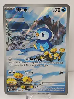 Pokemon Card TCG: Piplup 098/094 Illustration Rare (IR) ME: Phantasmal Flames NM - Image 1