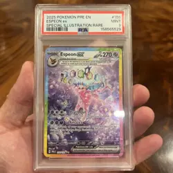 Pokemon Espeon Ex 155 Prismatic Evolutions Special Illustration Rare PSA 9 - Image 3