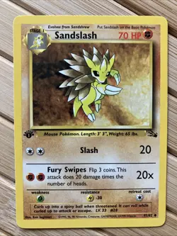 Pokemon 1999 Fossil First Edition: Sandslash (41/62) LP - Image 1